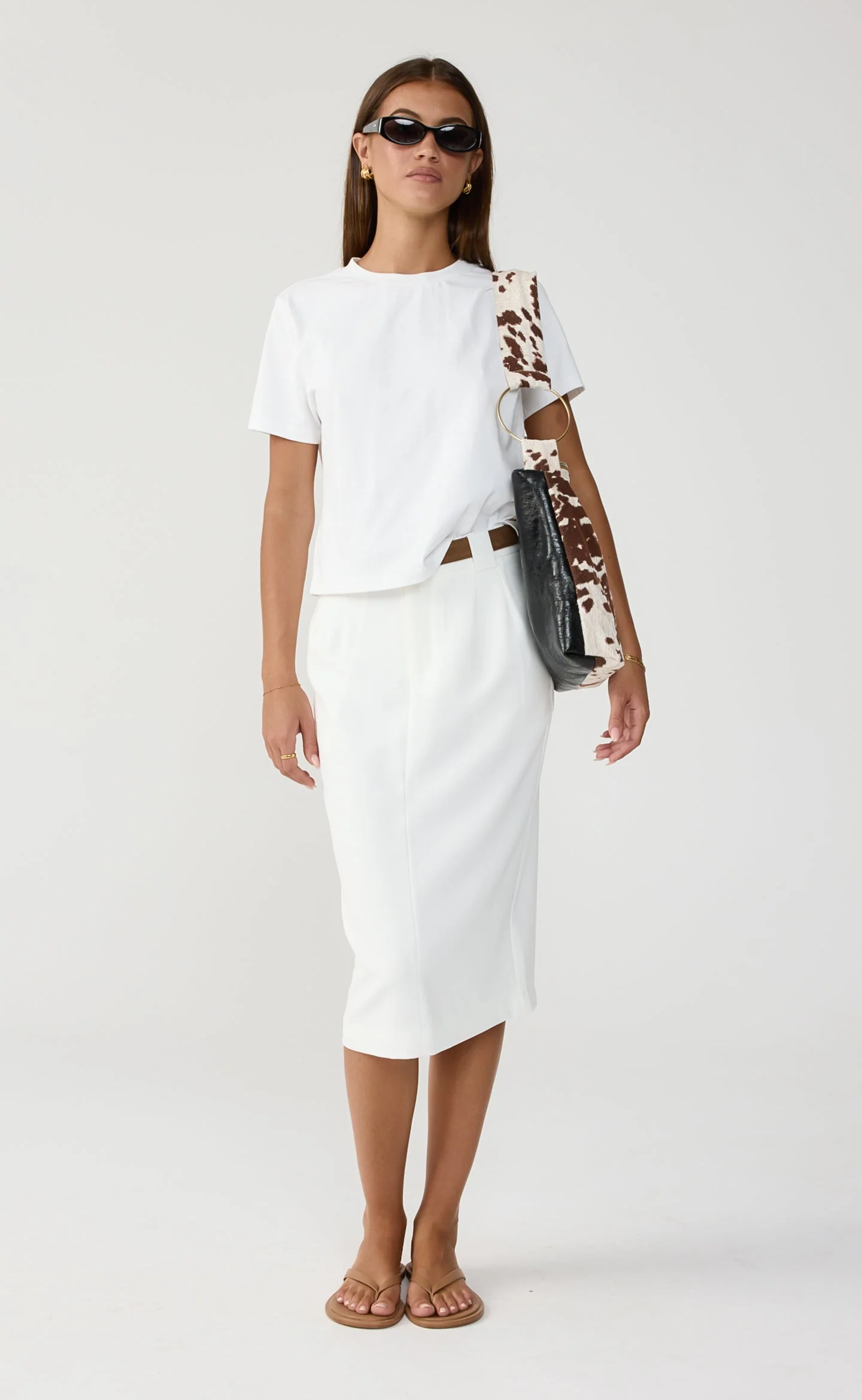 Bryson Midi Skirt (White)