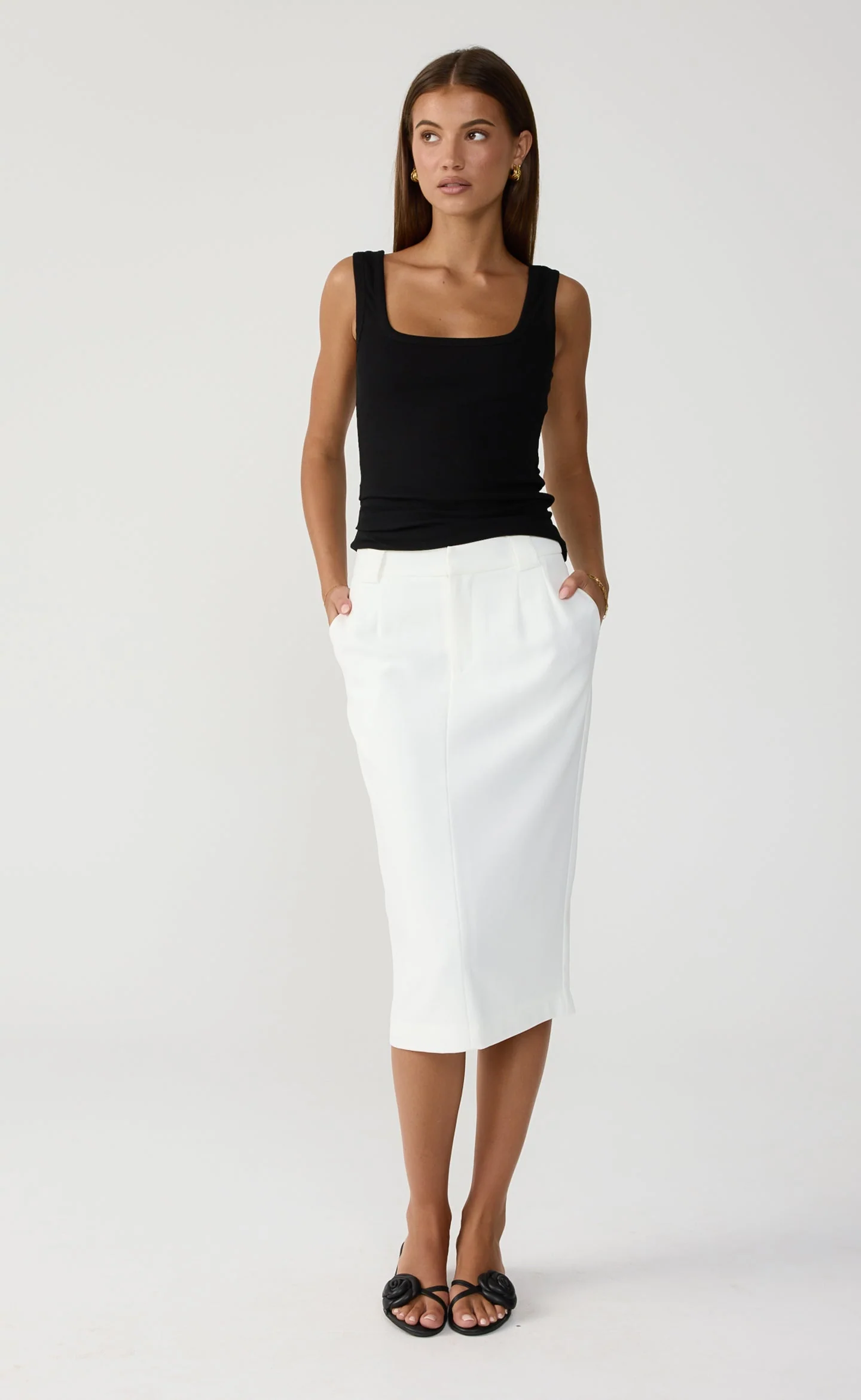 Bryson Midi Skirt (White) - Image 5