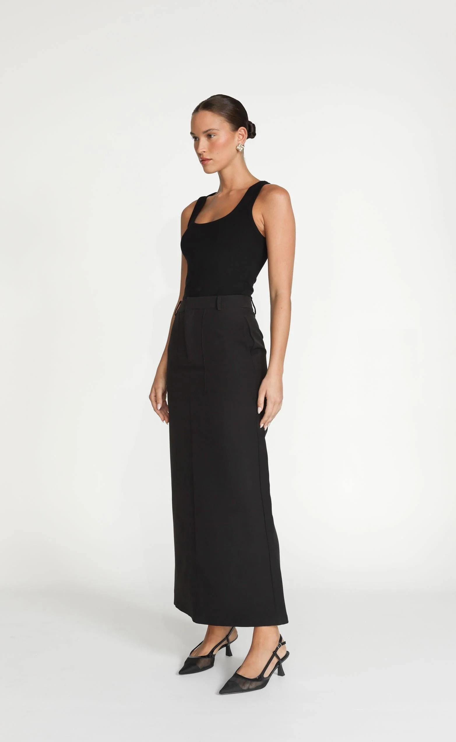 Micaela Maxi Skirt (Black) - Image 4