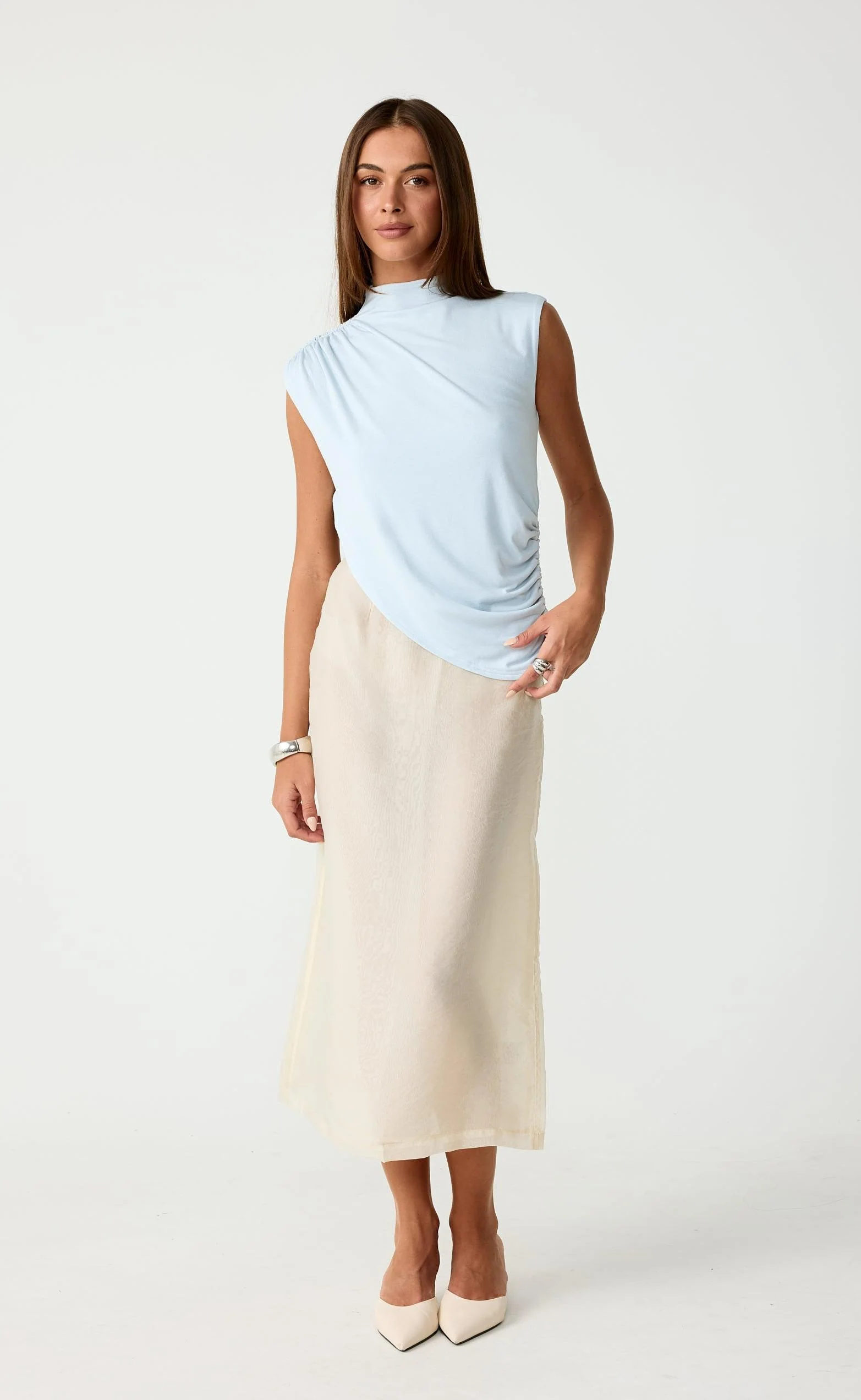 Night Out Midi Skirt (Cream) - Image 3