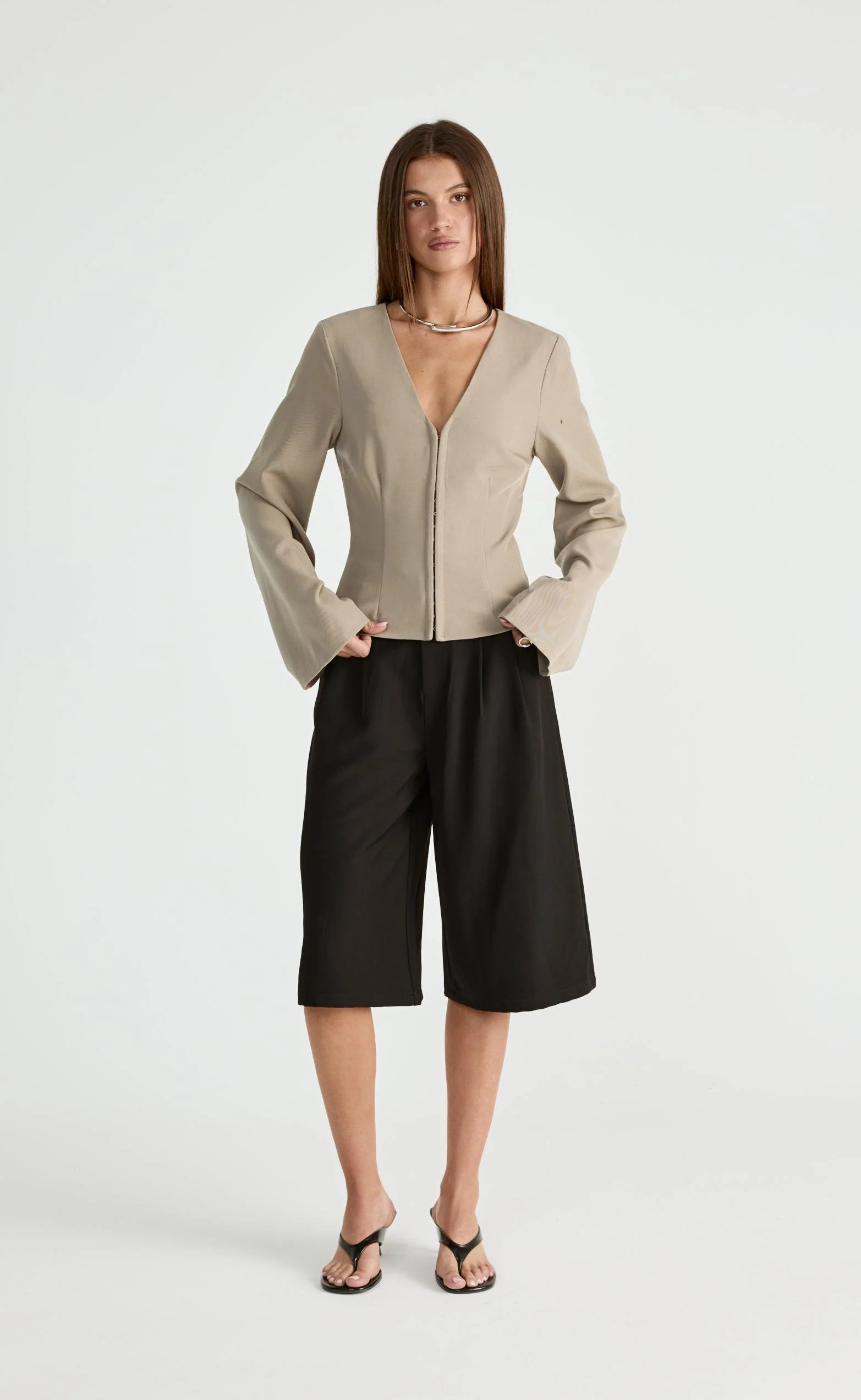 Norinne Long Sleeve Top (Pebble) - Image 4