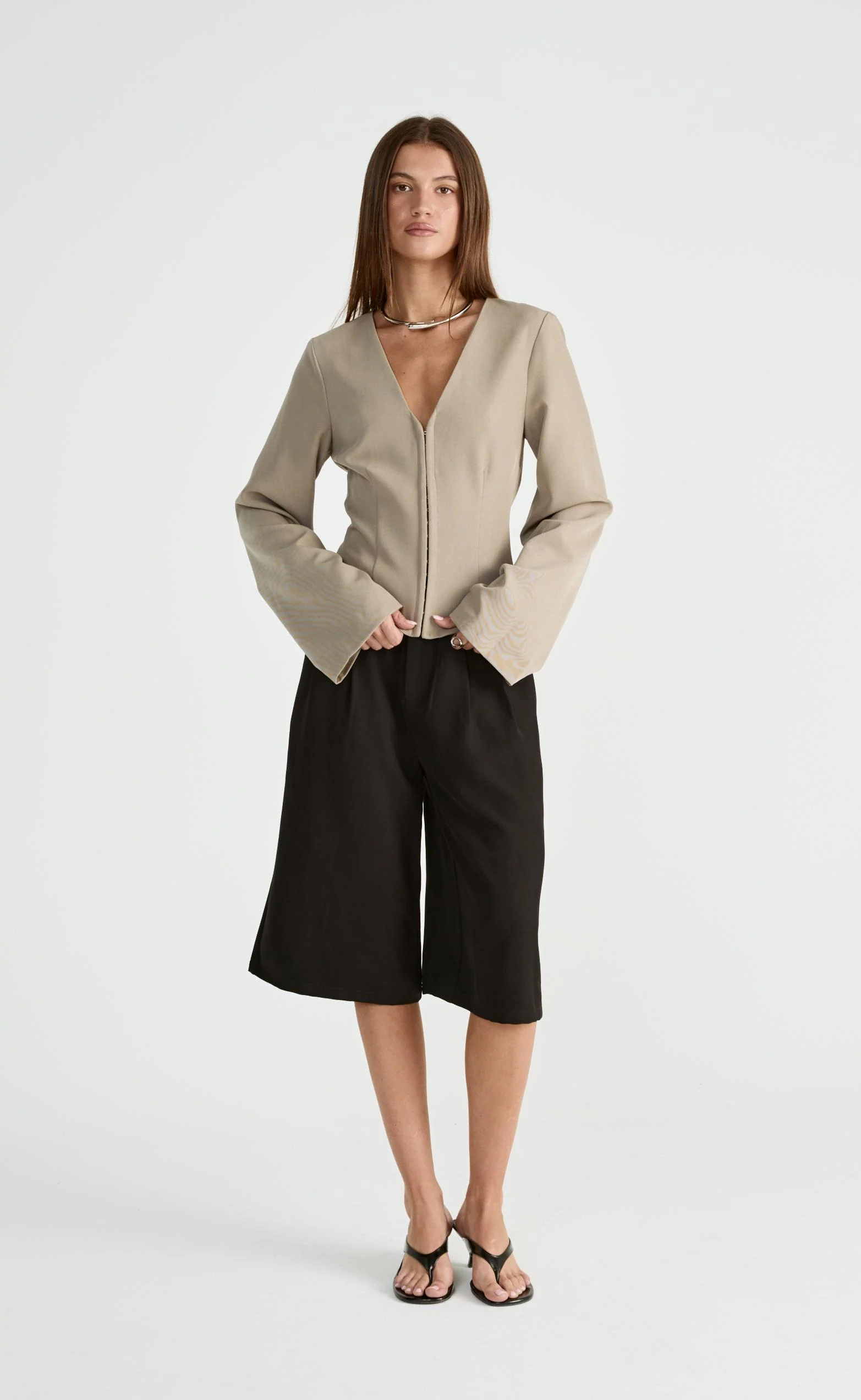 Norinne Long Sleeve Top (Pebble) - Image 6