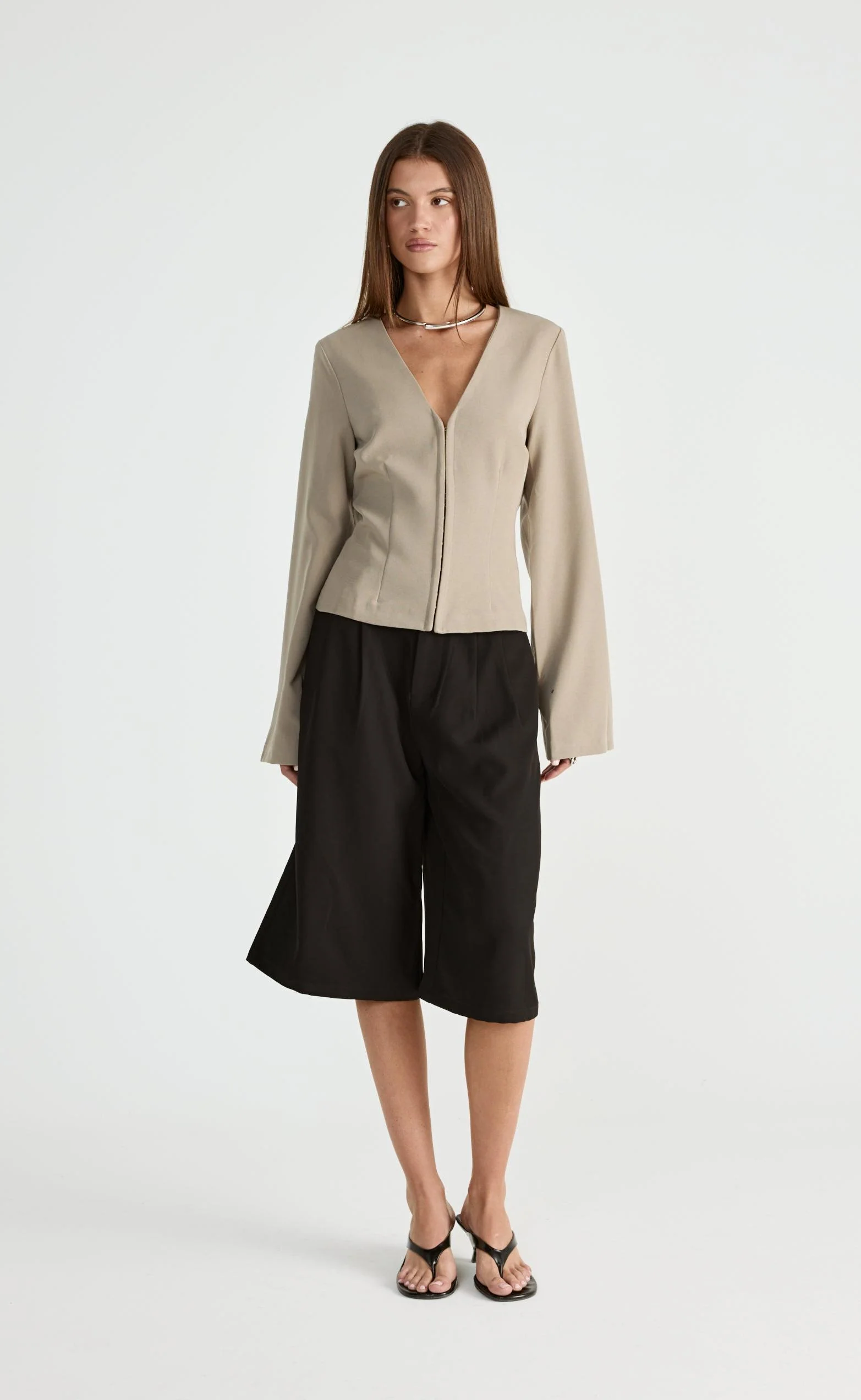 Norinne Long Sleeve Top (Pebble) - Image 7