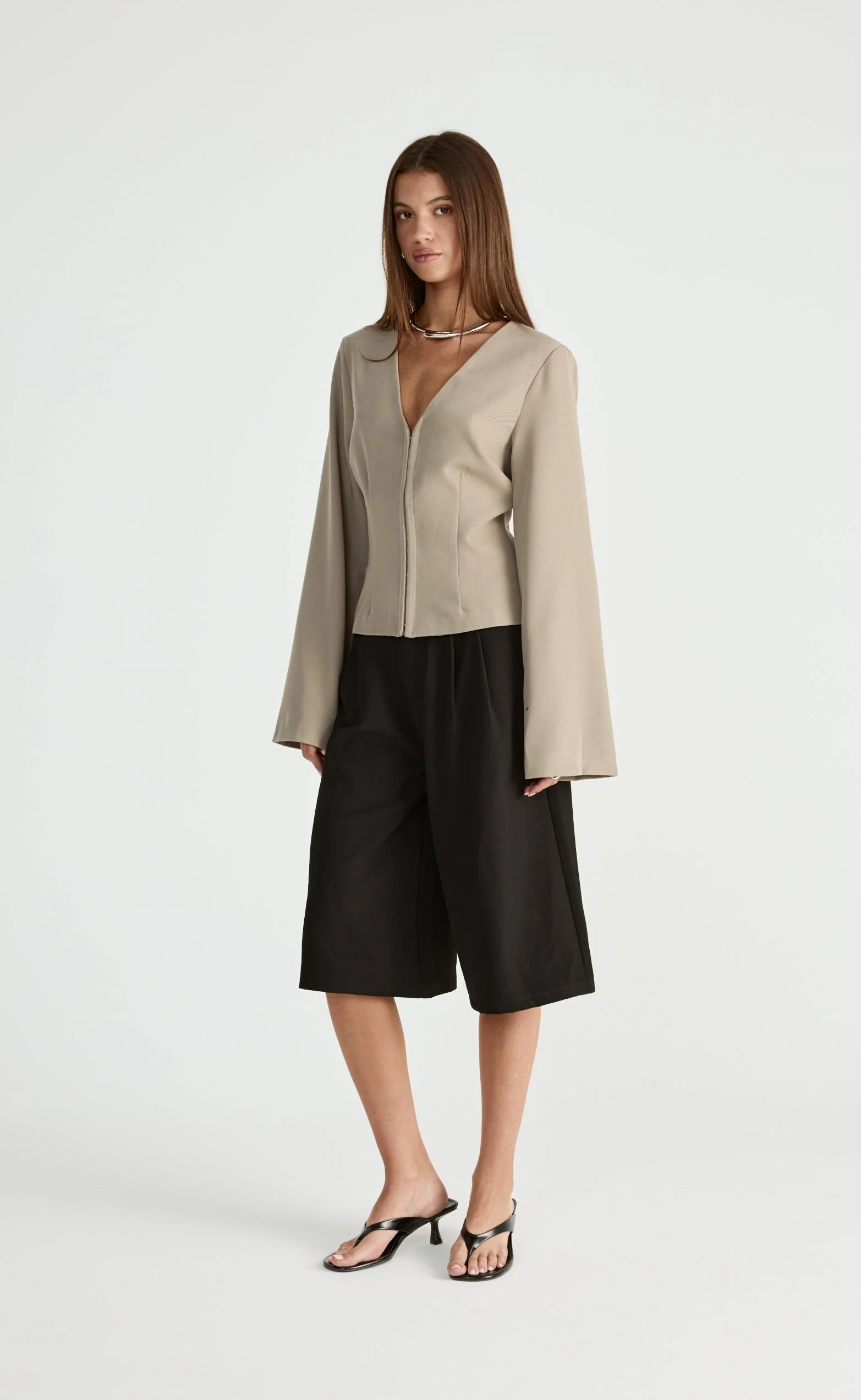 Norinne Long Sleeve Top (Pebble) - Image 8