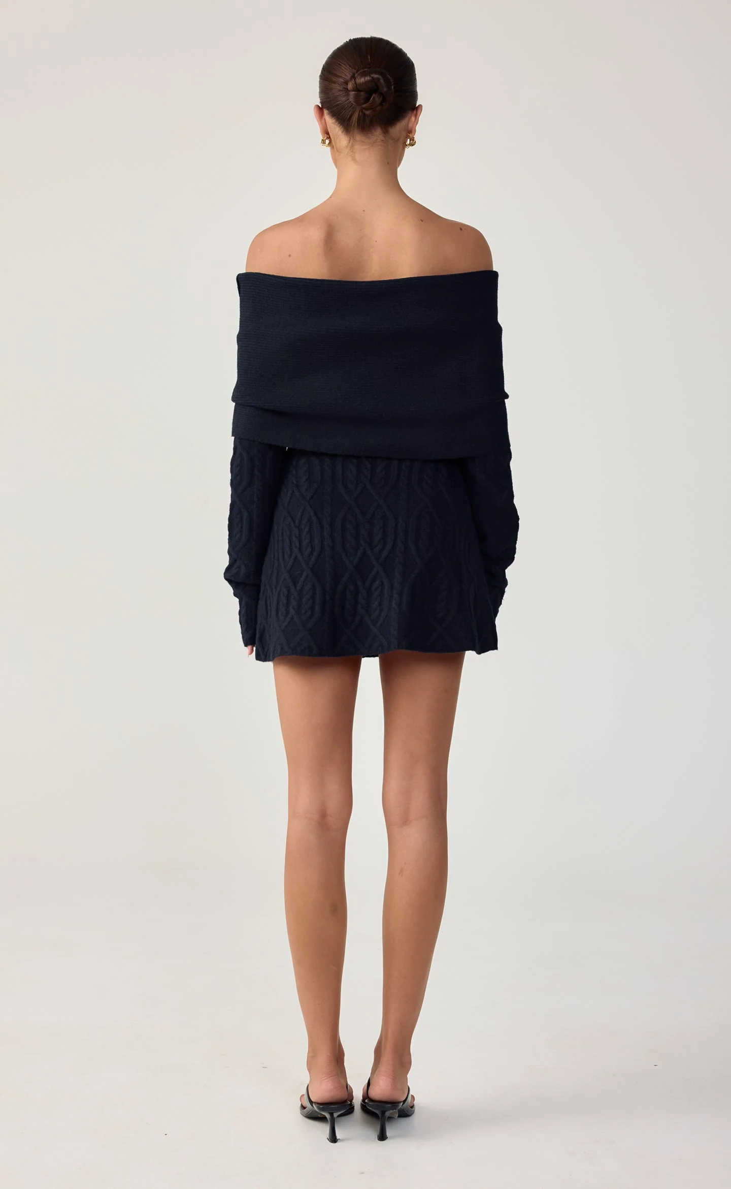 Pavati Long Sleeve Mini Dress (Navy) - Image 3