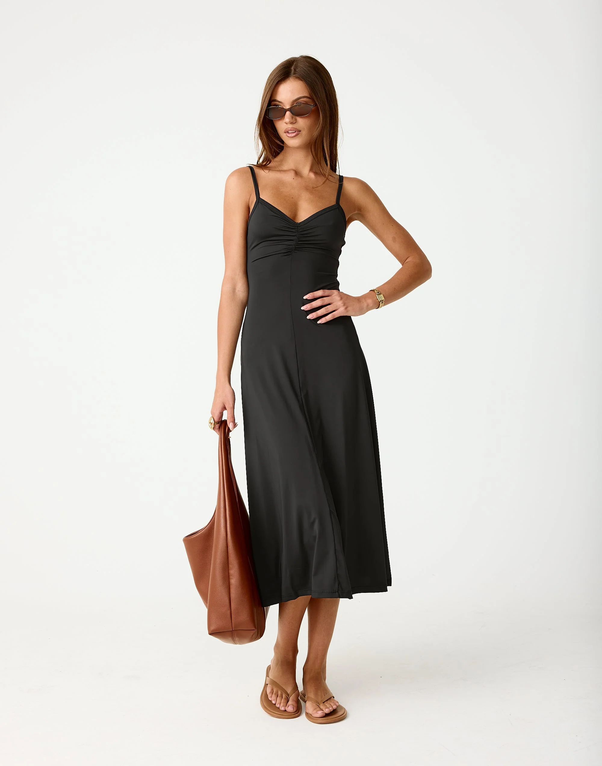 Poppy Midi Dress (Black) - Image 7