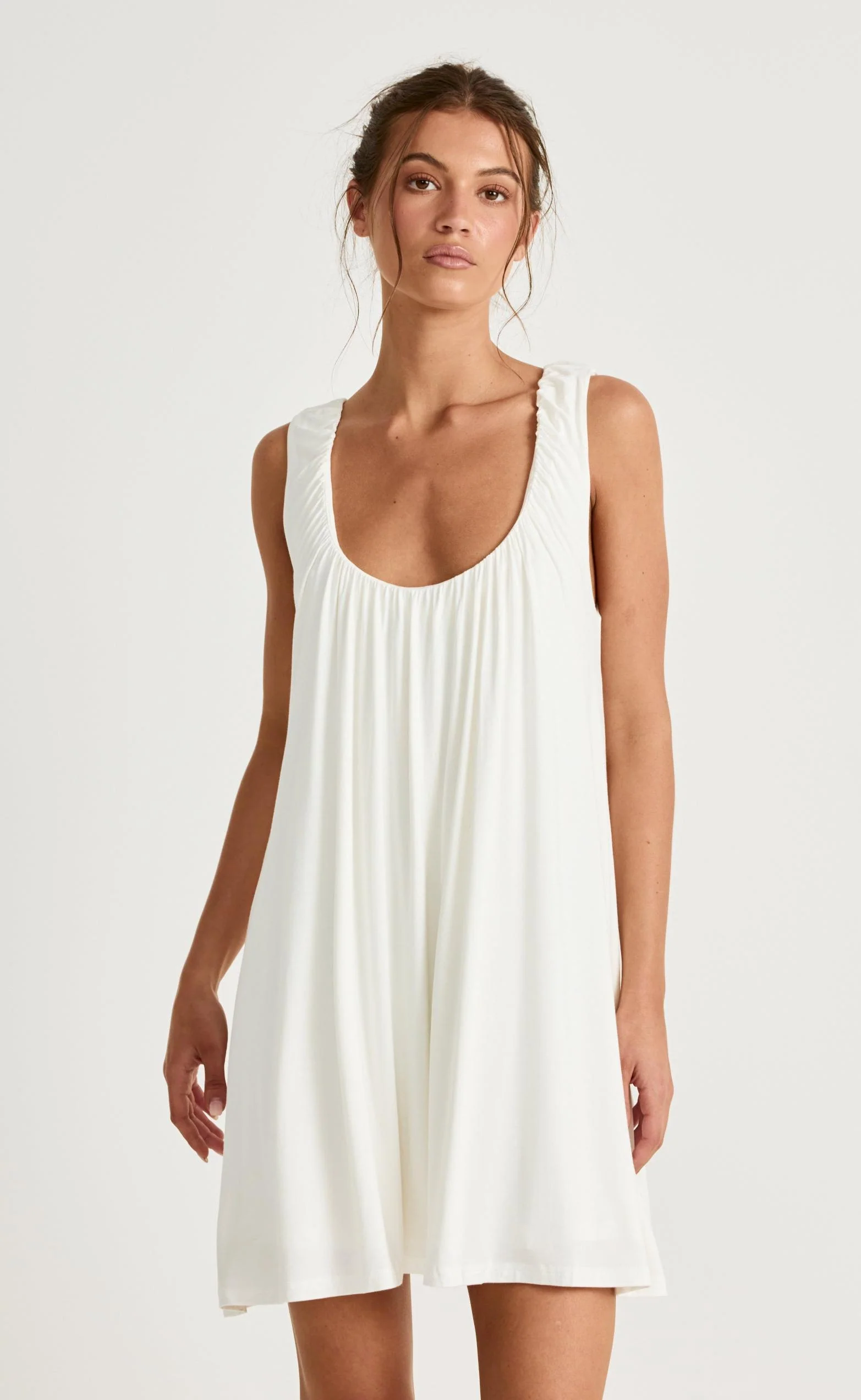 Selena Mini Dress (Off White) - Image 3